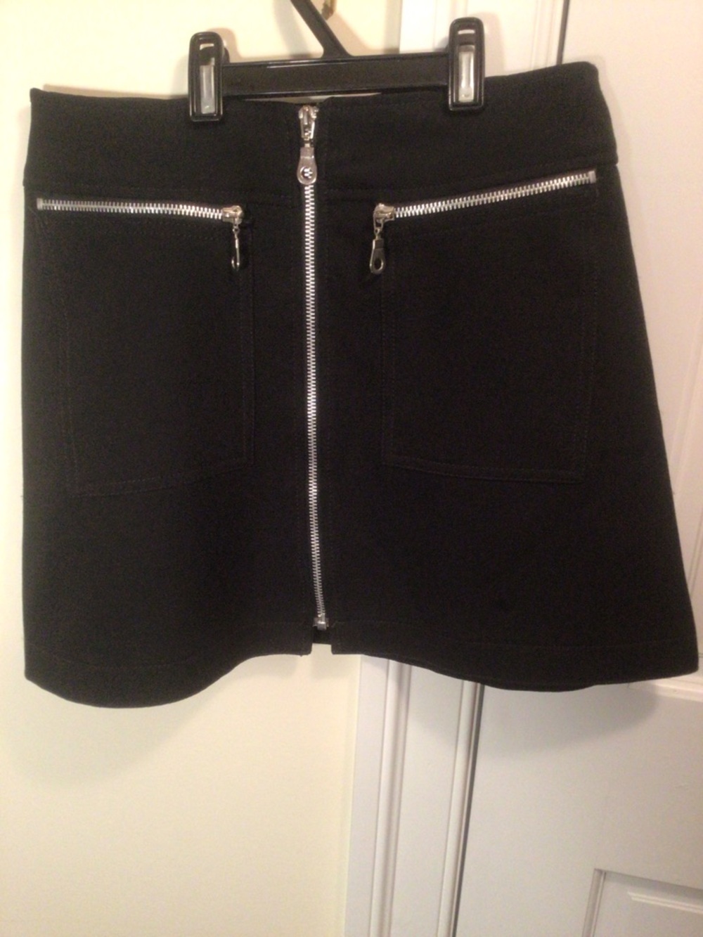 Black Mini Skirt with Silver Zippers